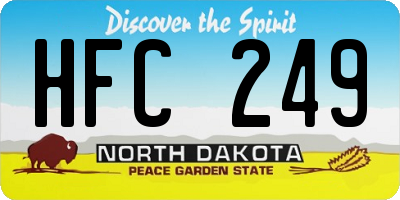 ND license plate HFC249