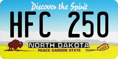 ND license plate HFC250
