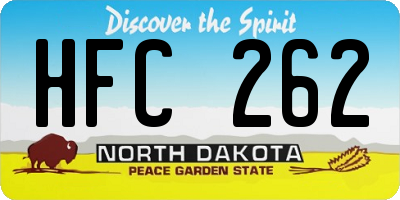 ND license plate HFC262