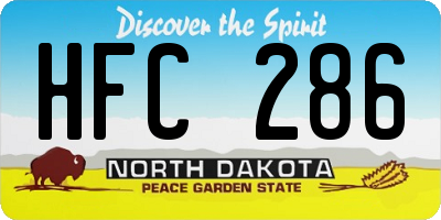 ND license plate HFC286