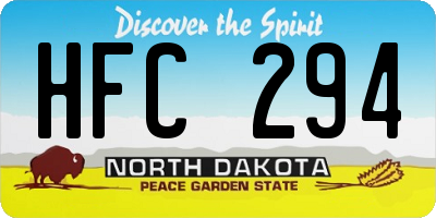 ND license plate HFC294