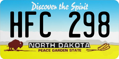 ND license plate HFC298