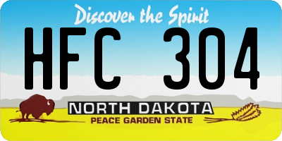 ND license plate HFC304
