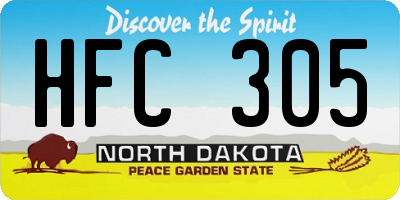 ND license plate HFC305