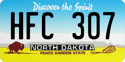 ND license plate HFC307