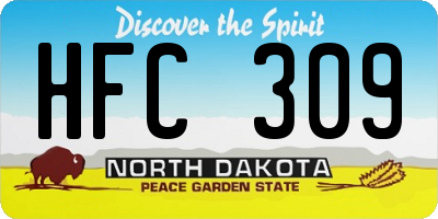 ND license plate HFC309