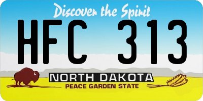 ND license plate HFC313