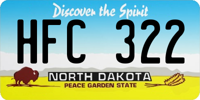 ND license plate HFC322