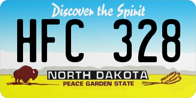 ND license plate HFC328