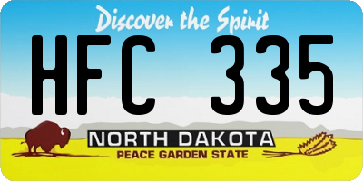 ND license plate HFC335