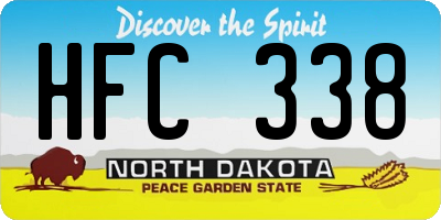 ND license plate HFC338