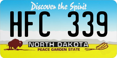 ND license plate HFC339