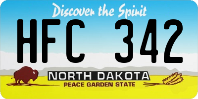 ND license plate HFC342