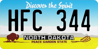 ND license plate HFC344