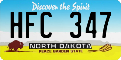 ND license plate HFC347