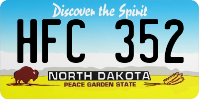 ND license plate HFC352