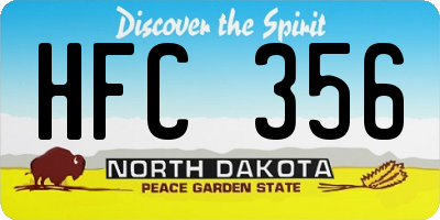 ND license plate HFC356