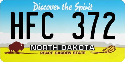 ND license plate HFC372
