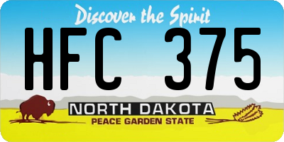 ND license plate HFC375