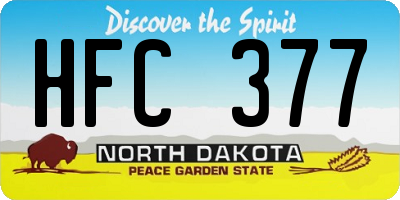 ND license plate HFC377