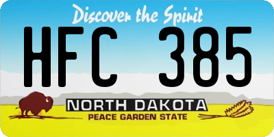 ND license plate HFC385