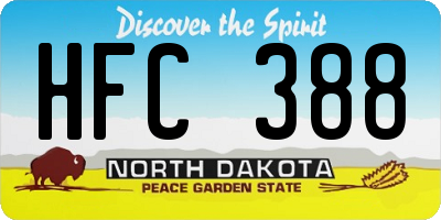 ND license plate HFC388