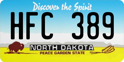 ND license plate HFC389