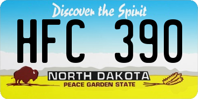 ND license plate HFC390