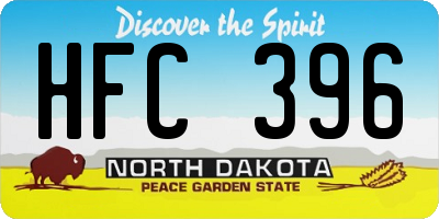 ND license plate HFC396