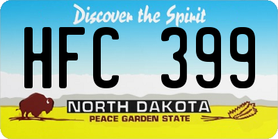 ND license plate HFC399