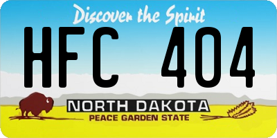 ND license plate HFC404