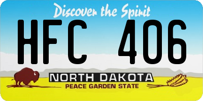 ND license plate HFC406