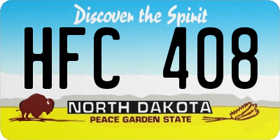 ND license plate HFC408