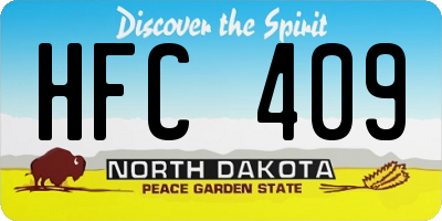 ND license plate HFC409