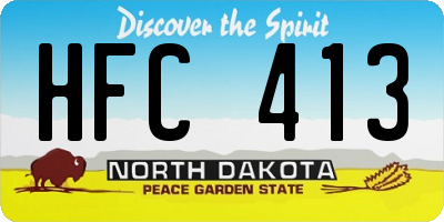 ND license plate HFC413