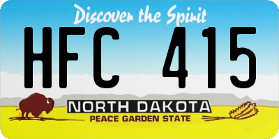 ND license plate HFC415
