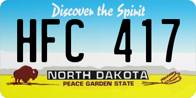 ND license plate HFC417