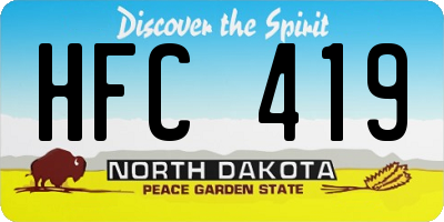 ND license plate HFC419