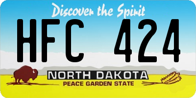 ND license plate HFC424