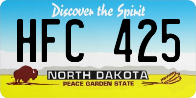 ND license plate HFC425