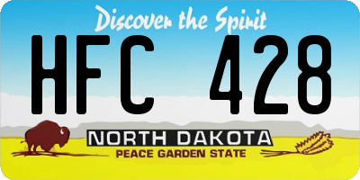 ND license plate HFC428