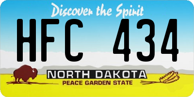 ND license plate HFC434