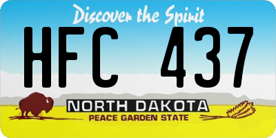 ND license plate HFC437