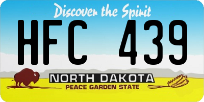 ND license plate HFC439