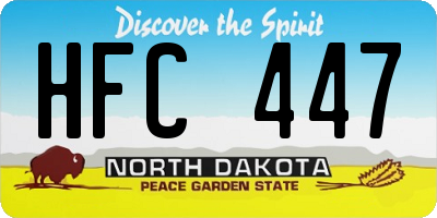 ND license plate HFC447