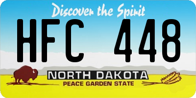 ND license plate HFC448
