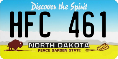 ND license plate HFC461