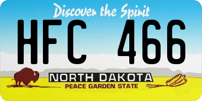 ND license plate HFC466