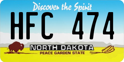 ND license plate HFC474