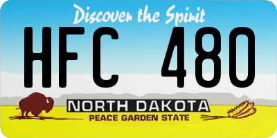 ND license plate HFC480